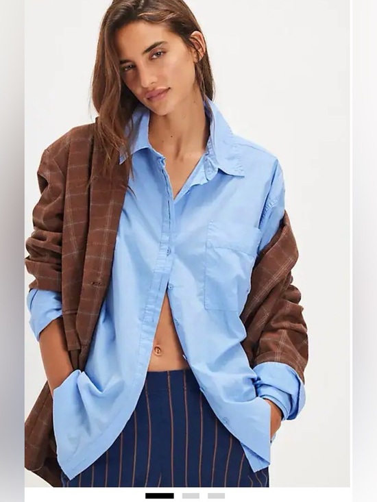 Free People Tops - Free People We The Free Hallie French Cuff Shirt. Blue vista